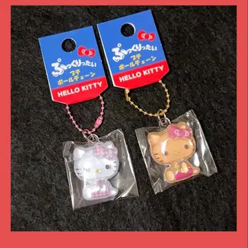 [ 2개 ] 프티 볼체인 헬로키티 일광화상 키티 모자 꽁지 드롭 씰
