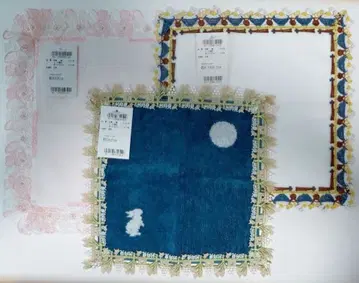 친택 레이스 타월 손수건 3개 세트 달맞이 토끼 계란간장 벚꽃 소식