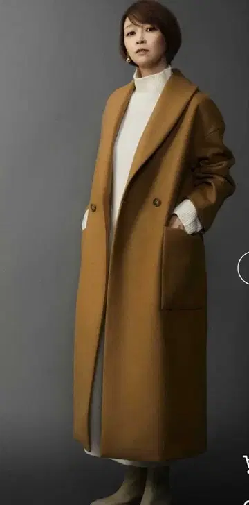 Liesse 헨미 에밀리 콜라보 숄카라 코트 카멜 사이즈 2