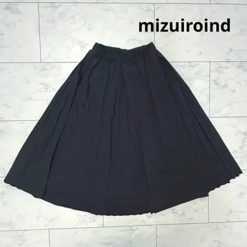 mizuiroind 미즈이로 인드 플리츠 믹스 플레어 스커트 롱 기장