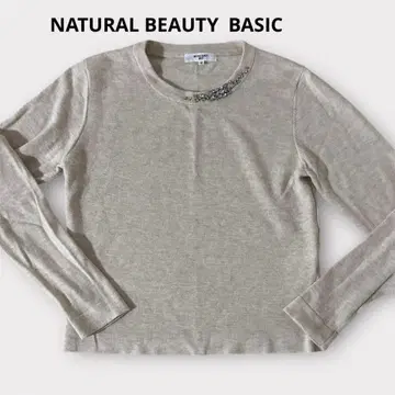 내추럴 뷰티 베이직 베이지 니트 스웨터 M 상의