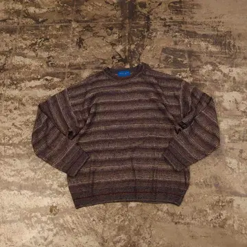 TOWNCRAFT 모쿠 보더 니트 스웨터 브라운 계열 S 3848