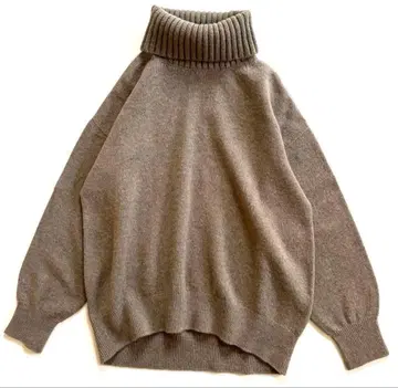 새상품급 스픽 앤 스팬 캐시미어 울 터틀 풀오버 브라운