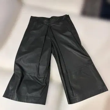 JOSEPH 가죽 와이드 팬츠 짙은 녹색 양가죽 사이즈 38