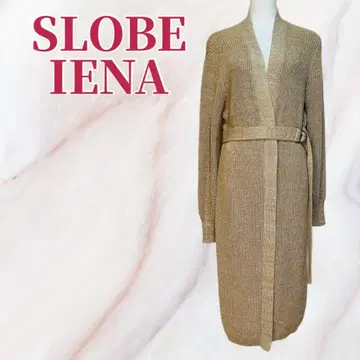 컨디션 최상 슬로브 이에나 벨트 롱 니트 가디건 허리 마크