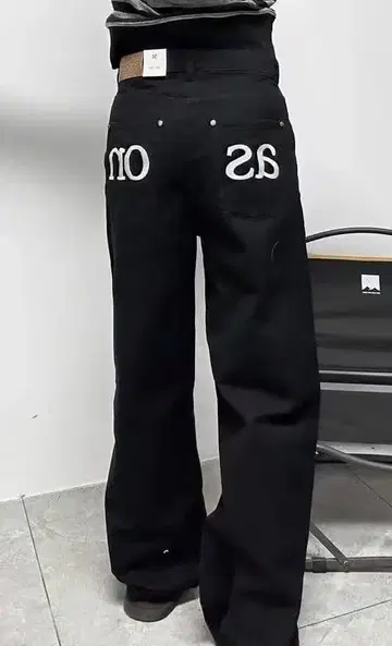 ason as'on 블랙 데님 팬츠 as on