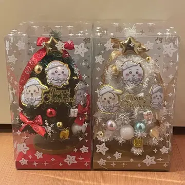 치이카와 (먼작귀) 크리스마스 트리 화이트 그린 2개 세트 미개봉 새상품