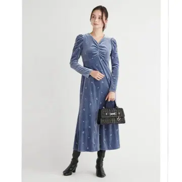 CELFORD 벨로아 총 자수 원피스