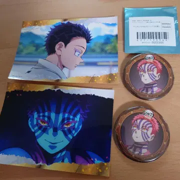 귀멸의 칼날 아카자 브로마이드 캔뱃지 세트