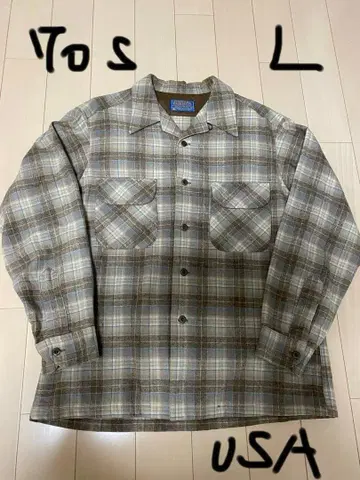 70s 펜들턴 옴브레 보드 셔츠 L 사이즈 줄어듦 없음 USA 제조
