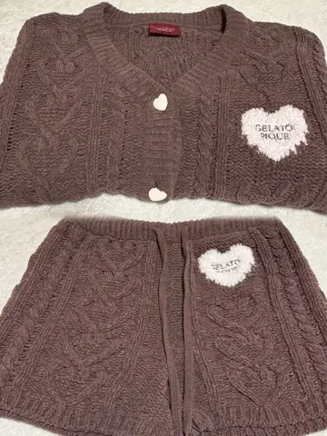 젤라또피케 2025 Valentin 하트 아란 가디건