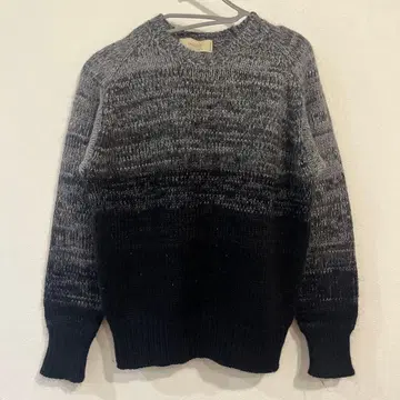 메종 플라네 울 그라데이션 니트 스웨터 그레이 블랙 사이즈 44