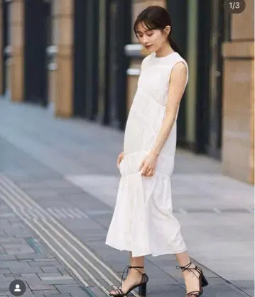 l'or 로르 Random Shirring Dress 원피스 화이트