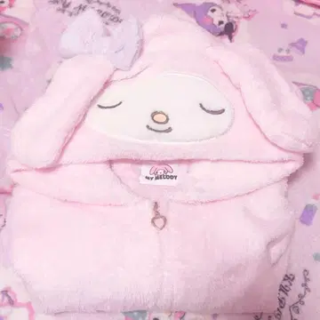 마이멜로디 복슬복슬 후드티 핑크 인형옷 후드티 지뢰계