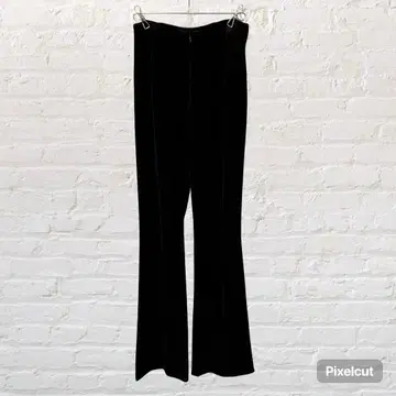 12317 스트로베리 필드 벨로아 플레어 팬츠 블랙 S 슬림 레그 효과