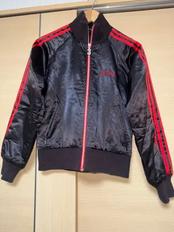 [레어] 그런지 아디다스 충전솜 점퍼 집업 빨간색 3본 라인