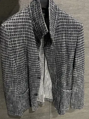 BONOTTO 테일러드 자켓 블랙 화이트 체크