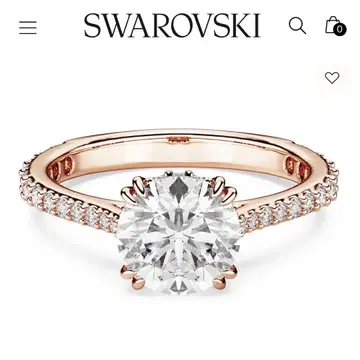 새상품 Swarovski Stilla 반지 라운드컷, 로즈 골드