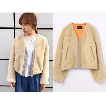 MACPHEE (맥피) 아크릴 보아 V넥 블루종