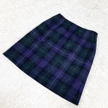 매킨토시 필로소피 해리스 트위드 울 스커트 체크