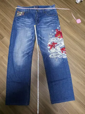 부천상점 금붕어 자수 데님