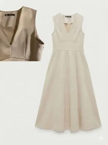 [ 새상품급 ] ZARA 자라 페이크 스웨이드 V넥 원피스 XS