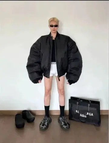 오버 사이즈 충전솜 봄버 자켓 MA-1 블랙