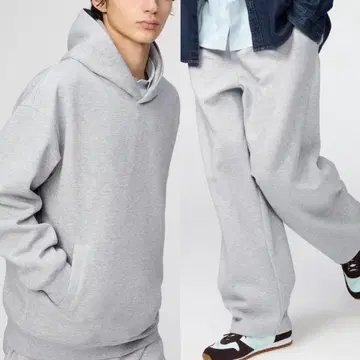 UNIQLO:C 맨투맨 오버 사이즈 풀 후드티 맨투맨 와이드 팬츠