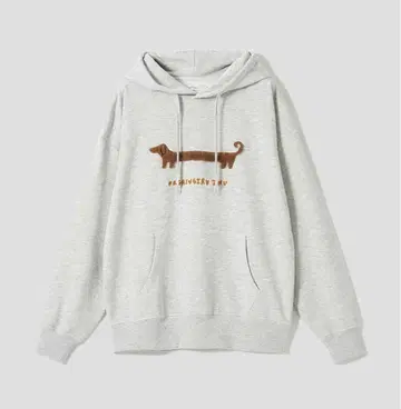 그라니프 너무 긴 개 쭈리 후드티