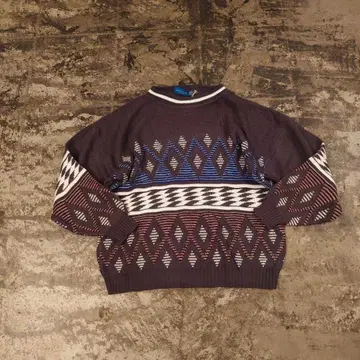 TOWNCRAFT USA 네이티브 무늬 니트 차콜 L 3835