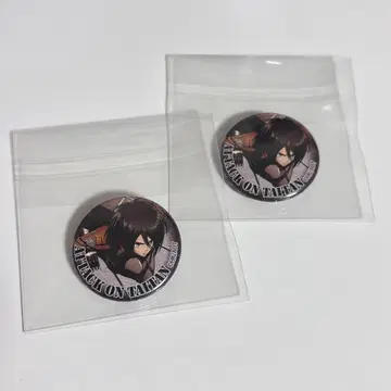 진격의 거인 미카사 VOLKS 한정판 가챠 미니 캔뱃지 2개 세트