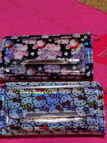 헬로키티 홀로그램 장지갑 블랙 레드 묶음 판매