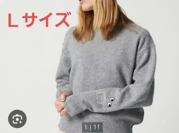 새상품 유니클로 안야 힌드마치 프리미엄 라무 크루넥 스웨터 L