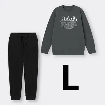 미사용 새상품 기묘한 이야기 다크 그레이 소프트 맨투맨 세트