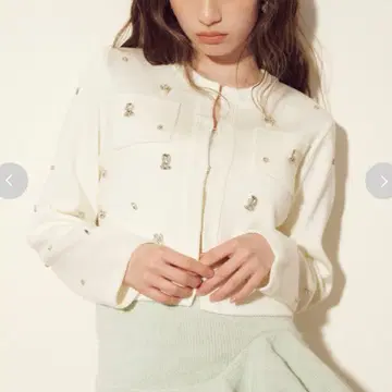 LILY BROWN*멀티 비쥬 노카라 니트 자켓