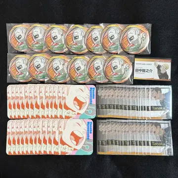 하이큐 타나카 류노스케 캔뱃지 코스터 금박 클리어 카드 팬파크