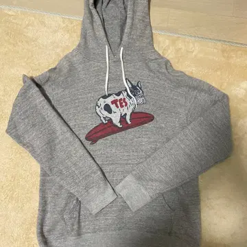 [ 구제 의류 ] TES 프렌치 불독 후드티 그레이 L 사이즈