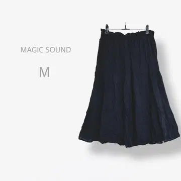 [ MAGIC SOUND ] 플레어 스커트 도트 자수 허리밴딩 레이온