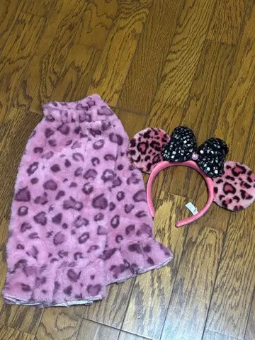 레오파드 무늬 레그 워머 & 머리띠 세트