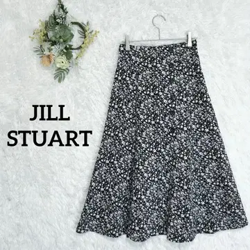 [ 질스튜어트 ] 꽃무늬 플레어 스커트 비대칭 버튼 엘레강트 고급