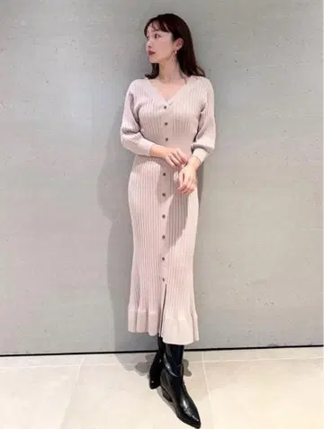 프론트 버튼 니트 원피스 snidel 스나이델