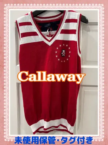 [ 미사용 보관 택 포함 ] Callaway 여성용 니트 베스트 빨간색