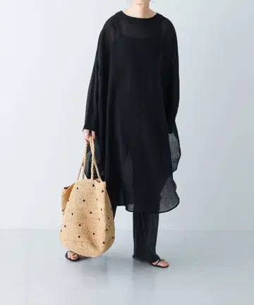 카구레 거즈 롱 튜닉