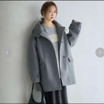 새상품 시마무라 mysacloset 2way 오버 사이즈 코트 그레이 M