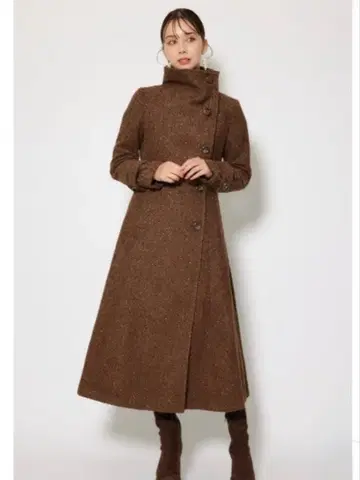 코트 25 오버넥 신데렐라 라인 코트 멀티 브라운