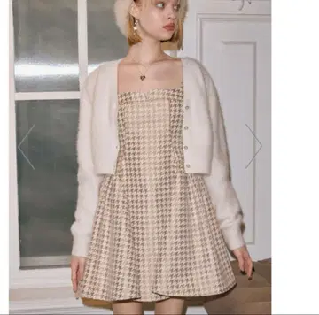 에이미 이스트 월 자카드 하운드 투스 미니 원피스