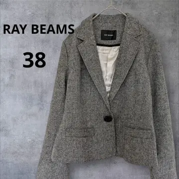 RAY BEAMS 트위드풍 자켓 비쥬 버튼 M 상당