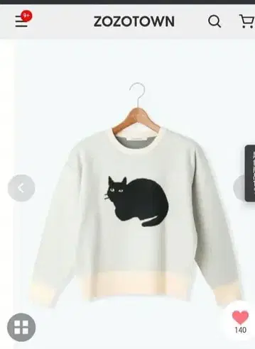 lugcurenon 고양이 모티브 자카드 니트