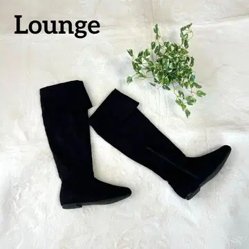 울트라 웜 퍼 안감 Lounge 니하이 부츠 L 블랙 스웨이드 느낌 플랫