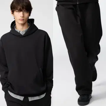 UNIQLO:C 맨투맨 오버 사이즈 풀 후드티 맨투맨 와이드 팬츠